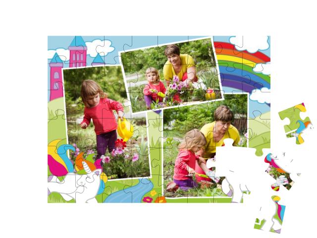 „Regenbogenland“ in Querformat Collage