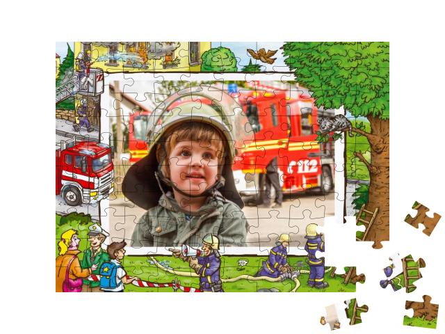 Jouet en Bois 3011 Puzzle  Pompier Utilisation  22,5 X 14,5 CM