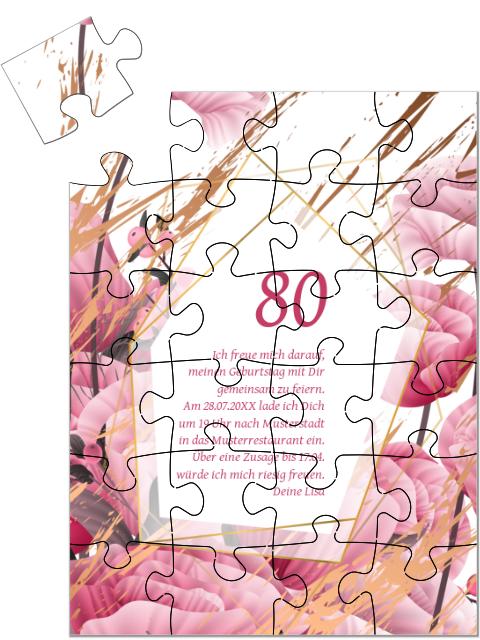 "Floral 80" in Hochformat pastellpink