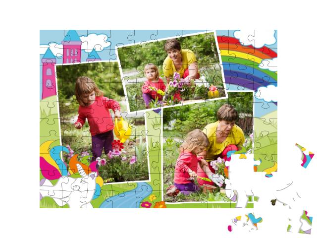 „Regenbogenland“ in Querformat Collage